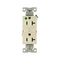 Product Image of Ezlink Modular Duplex Hg Receptacle, 20 A, 125 Vac, 60 Hz, Light Almond, Three-Wire, EZ8300LA