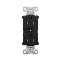 Product Image of Ezlink Modular Duplex Receptacle, 15 A, 125 Vac, 60 Hz, Tamper-Resistant, 3-Wire, Black, EZTR5262BK