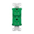 Product Image of Ezlink Modular Duplex Receptacle, 15 A, 125 Vac, Tamper-Resistant, Dual Controlled, Green, EZTR5262CDGN