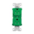Product Image of Ezlink Modular Duplex Receptacle, 15 A, 125 Vac, Tamper-Resistant, Half Controlled, Green, EZTR5262CHGN