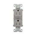 Product Image of Ezlink Modular Duplex Receptacle, 15 A, 125 Vac, 60 Hz, Tamper-Resistant, Split Control, Gray, EZTR5262SCGY