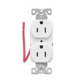 Product Image of Ezlink Modular Duplex Receptacle, 15 A, 125 Vac, 60 Hz, Tamper-Resistant, Split Control, White, EZTR5262SCW