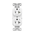 Product Image of Ezlink Modular Duplex Receptacle, 20 A, 125 Vac, Tamper-Resistant, Dual Controlled, White, EZTR5362CDW
