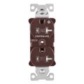 Product Image of Ezlink Modular Duplex Receptacle, 20 A, 125 Vac, Tamper-Resistant, Half Controlled, Brown, EZTR5362CHB