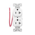 Product Image of Ezlink Modular Duplex Receptacle, 20 A, 125 Vac, Tamper-Resistant, Half Controlled, White, EZTR5362CHW
