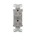 Product Image of Ezlink Modular Duplex Receptacle, 20 A, 125 Vac, 60 Hz, Tamper-Resistant, 3-Wire, Gray, EZTR5362GY