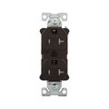 Product Image of Ezlink Modular Duplex Receptacle, 20 A, 125 Vac, 60 Hz, Tamper-Resistant, Split Control, Brown, EZTR5362SCB