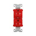 Product Image of Ezlink Modular Duplex Receptacle, 20 A, 125 Vac, 60 Hz, Tamper-Resistant, Split Control, Red, EZTR5362SCRD