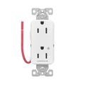 Product Image of Ezlink Modular Decorator Receptacle, 15A, 125 Vac, Tamper-Resistant, Half Controlled, Ivory, EZTR6262CHV