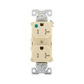 Product Image of Ezlink Modular Duplex Hg Receptacle, 20 A, 125 Vac, 60 Hz, Ivory, 3-Wire, Tamper-Resistant, EZTR8300V