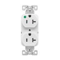 Product Image of Ezlink Modular Duplex Hg Receptacle, 20 A, 125 Vac, 60 Hz, White, 3-Wire, Tamper-Resistant, EZTR8300W