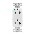 Product Image of Ezlink Modular Decorator Hg Receptacle, 20 A, 125 Vac, 60 Hz, White, 3-Wire, Tamper-Resistant, EZTR8362W