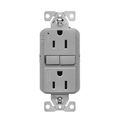 Product Image of Ezlink Modular Gfci, 15 A, 125 Vac, 60 Hz, Gray, Three-Wire, Tamper-Resistant, EZTRGF15GY