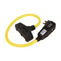 Product Image of Portable Gfci, 15A, #12 Awg, 25' Cord Length, 5-15, 3R, Tri Tap Plug, Auto Reset, 120V 670374, GFP11A4P9