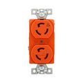 Product Image of Safety Grip Locking Receptacle, #14-10 Awg, 15A, 125V, Orange, Duplex, L5-15, 2-Pole 3-Wire, IG4700