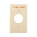Product Image of Single Receptacle Wallplate, Premarked Isolated Ground, 10% Deeper Than Standard, Ivory, 1-Gang, IG5131V-BOX