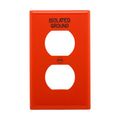 Product Image of Duplex Receptacle Wallplate, Premarked Isolated Ground, 10% Deeper Than Standard, Orange, 1-Gang, IG5132RN-BOX