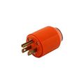 Product Image of Ah Isolated Ground Auto Grip Straight Blade Plug. 15Amp At 120Vac Orange Straight Body Blades, IG5266NHG