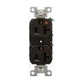 Product Image of Arrow Hart Heavy-Duty Industrial Duplex Receptacle, #14-10 Awg 20A 125V, Black Face Base, Duplex, IG5362BK