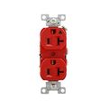 Product Image of Arrow Hart Heavy-Duty Industrial Duplex Receptacle, #14-10 Awg 20A 125V, Red Face Base, Duplex, IG5362RD