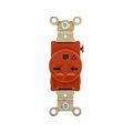 Product Image of Arrow Hart Industrial Single Receptacle, #14-10 Awg 15A, 250V, Orange, 6-15R, IG5661RN