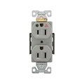 Product Image of Arrow Hart Duplex Receptacle, #14-10 Awg 15A, Healthcare 125V, Gray Face Base, Duplex, IG8200GY
