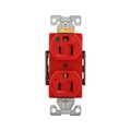 Product Image of Arrow Hart Duplex Receptacle, #14-10 Awg 15A, Healthcare 125V, Red Face Base, Duplex, IG8200RD