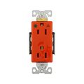 Product Image of Arrow Hart Duplex Receptacle, #14-10 Awg 15A, Healthcare 125V, Orange, Duplex, IG8262RN