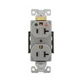 Product Image of Arrow Hart Heavy-Duty Duplex Receptacle, #14-10 Awg 20A, 125V, Gray Face Base, 5-20R, Duplex, IG8300GY