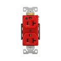 Product Image of Arrow Hart Heavy-Duty Duplex Receptacle, #14-10 Awg 20A, 125V, Red Face Base, 5-20R, Duplex, IG8300RD