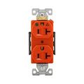 Product Image of Arrow Hart Heavy-Duty Duplex Receptacle, #14-10 Awg 20A, 125V, Orange Face Base, 5-20R, Duplex, IG8300RN