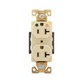Product Image of Arrow Hart Heavy-Duty Duplex Receptacle, #14-10 Awg 20A, 125V, Ivory Face Base, 5-20R, Duplex, IG8300V