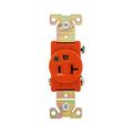 Product Image of Arrow Hart Single Receptacle, #14-10 Awg 20A, Healthcare 125V, Orange Face Base, 5-20R, IG8310RN