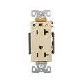 Product Image of Arrow Hart Duplex Receptacle, #14-10 Awg 20A, Healthcare 125V, Ivory, 5-20R, Duplex, IG8362V