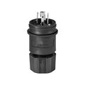 Product Image of Arrow Hart Watertight Locking Plug, #18-10 Awg 20A, 250V, Black, Steel, L15-20 3-Pole 4-Wire, L1520PWBK