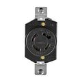 Product Image of Locking Receptacle, #18-10 Awg, 20A, 250V, Back Wiring, Black, Single, L15-20, 3-Pole, 4-Wire, L1520R