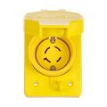 Product Image of Arrow Hart Watertight Locking Receptacle, #14-8 Awg, 20A, 480V, Yellow, L16-20 3-Pole 4-Wire, L1620RW