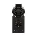 Product Image of Arrow Hart Watertight Locking Receptacle, #14-8 Awg, 30A, 480V, Black, L16-30 3-Pole 4-Wire, L1630RWBK