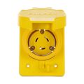 Product Image of Arrow Hart Watertight Locking Receptacle, #14-8 Awg, 20A, 120/208V, Yellow, L18-20 3-Pole 4-Wire, L1820RW