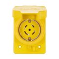 Product Image of Arrow Hart Watertight Locking Receptacle, #18-10 Awg 30A, 120/208V, Black, 4-Pole, 5-Wire, L2130RWBK
