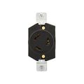 Product Image of Safety Grip Locking Receptacle, 20A, 125V, Back Wiring, Black, Single, L5-20, 2-Pole, 3-Wire, L520R