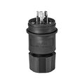 Product Image of Arrow Hart Watertight Locking Plug, #18-10 Awg 20A, 250V, Black, Steel, L6-20, 2-Pole 3-Wire, L620PWBK