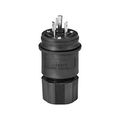 Product Image of Arrow Hart Watertight Locking Plug, #18-10 Awg 20A, 277V, Black, Steel, L7-20, 2-Pole 3-Wire, L720PWBK