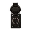Product Image of Arrow Hart Watertight Locking Receptacle, #14-8 Awg, 30A, 277V, Black, L7-30, 2-Pole 3-Wire, L730RWBK