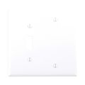 Product Image of Combination Wallplate, White, Toggle, Blank Cutout, Polycarbonate, Two- Gang, Mid-Size, PJ113W