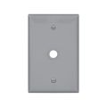 Product Image of Telephone And Coaxial Wallplate, Gray, 0.40" Hole Cutout, Polycarbonate, Single-Gang, Mid-Size, PJ11GY