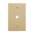Product Image of Telephone And Coaxial Wallplate, Ivory, 0.40" Hole Cutout, Single-Gang, Mid-Size, PJ11V