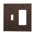 Product Image of Combination Wallplate, Brown, Toggle, Decorator Cutout, Polycarbonate, Two- Gang, Mid-Size, PJ126B