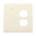 Product Image of Combination Wallplate, Lt. Almond, Duplex Receptacle, Blank Cutout, Polycarbonate, 2-Gang, PJ138LA