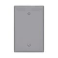 Product Image of Blank Wallplate, Box Mount, Gray, Blank Cutout, Polycarbonate, Single- Gang, Mid-Size, PJ13GY